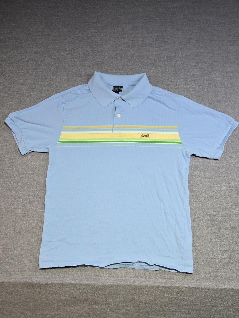 Vintage Le Tigre Resort Polo Medium Made in Taiwan Pastel Stripe Classic Preppy